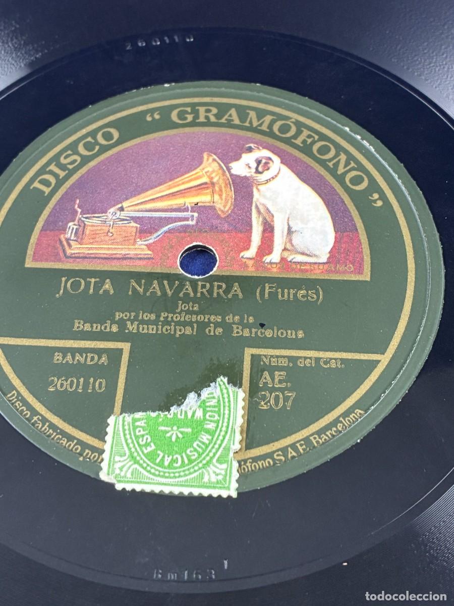 Discos de pizarra: Disco pizarra Banda Municipal Barcelona - Jota navarra / Jota aragonesa - Gram&oacute;fono AE 207