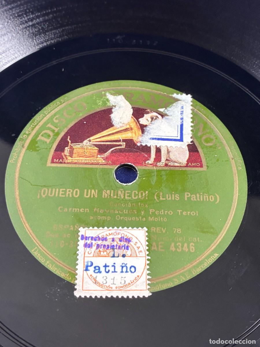 Discos de pizarra: Disco pizarra Navascu&eacute;s y Terol - Quiero un mu&ntilde;eco / Besos en la nieve - Gram&oacute;fono AE 4346