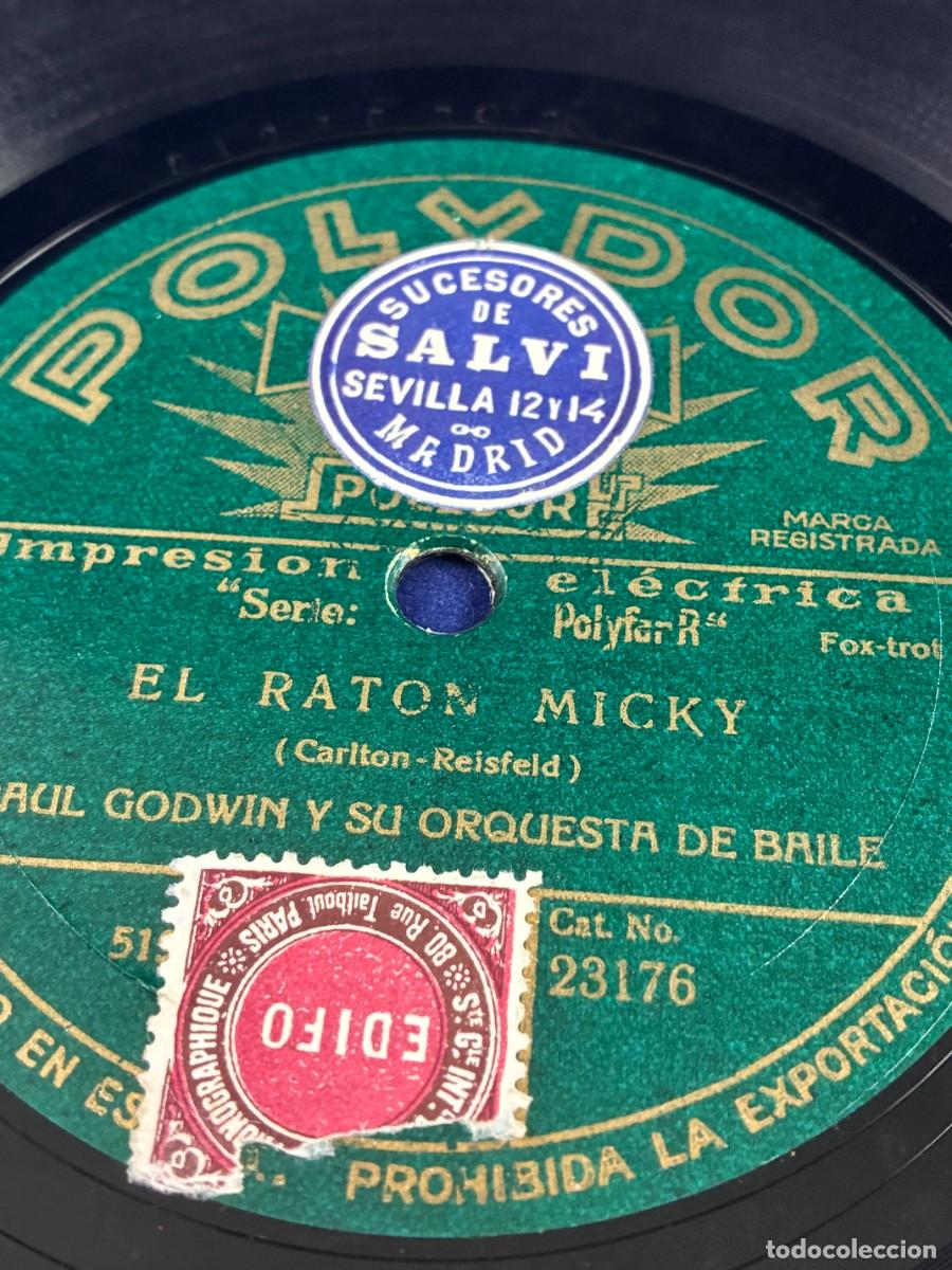 Discos de pizarra: Disco pizarra Paul Godwin - El rat&oacute;n Micky / El disco roto - Polydor 23176