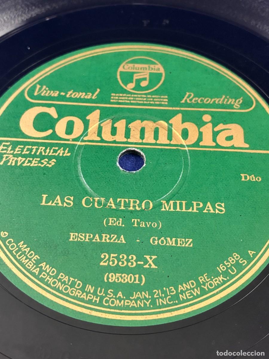 Discos de pizarra: Disco pizarra Esparza-G&oacute;mez - Las cuatro milpas / Mar&iacute;a ay Mar&iacute;a - Columbia 2533-X