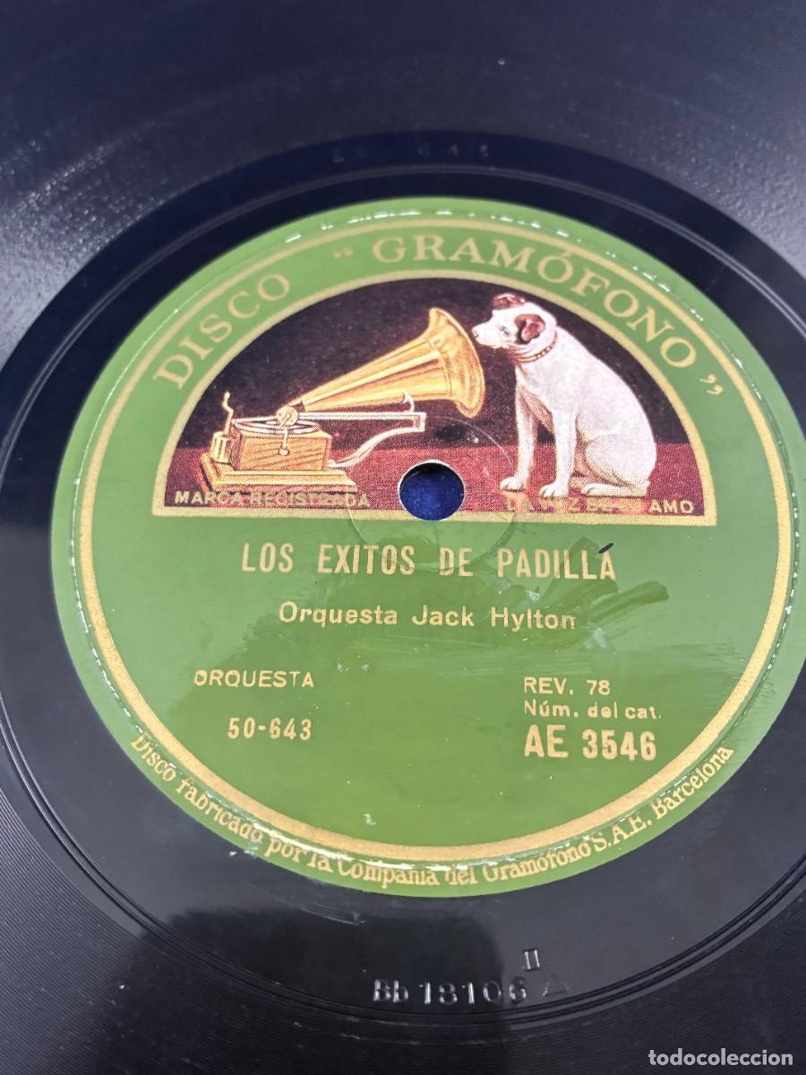 Discos de pizarra: Disco pizarra Jack Hylton - Los &eacute;xitos de Padilla / Los &eacute;xitos de Moretti - Gram&oacute;fono AE 3546