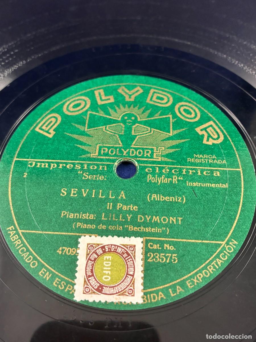 Discos de pizarra: Disco pizarra Lilly Dymont - Sevilla Alb&eacute;niz 1&ordf; y 2&ordf; parte - Polydor 23575