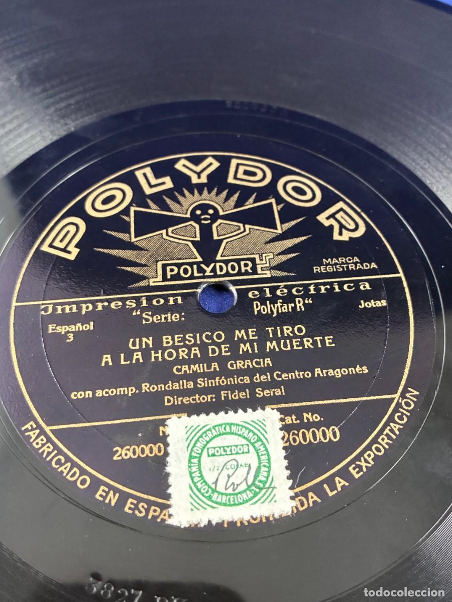 Discos de pizarra: Disco pizarra Camila Gracia - Un besico me tiro / A flor de labio un cantar - Polydor 260000
