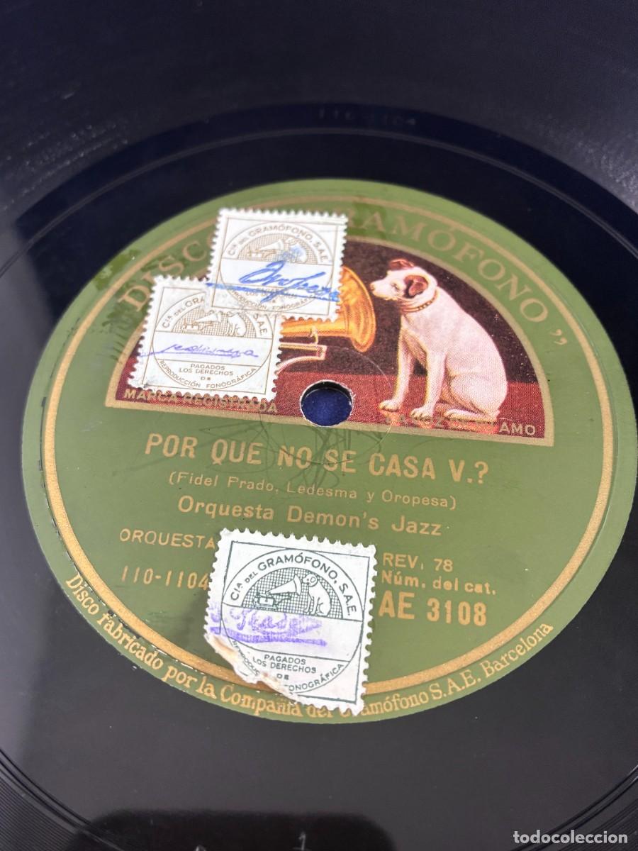 Discos de pizarra: Disco pizarra Demon's Jazz - Por qu&eacute; no se casa V. / Solo para ti - Gram&oacute;fono AE 3108