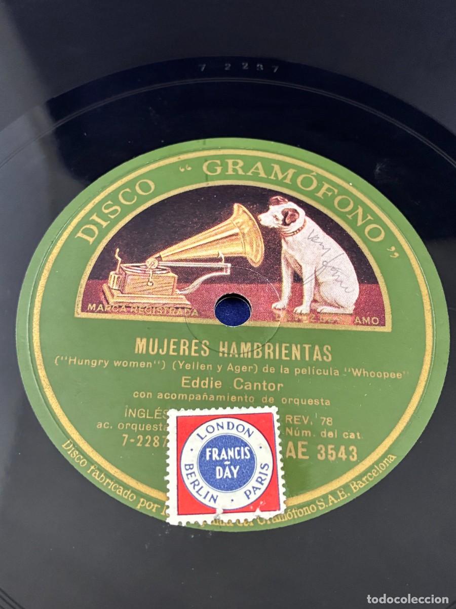 Discos de pizarra: Disco pizarra Eddie Cantor - Makin' Whoopee / Mujeres hambrientas - Gram&oacute;fono AE 3543