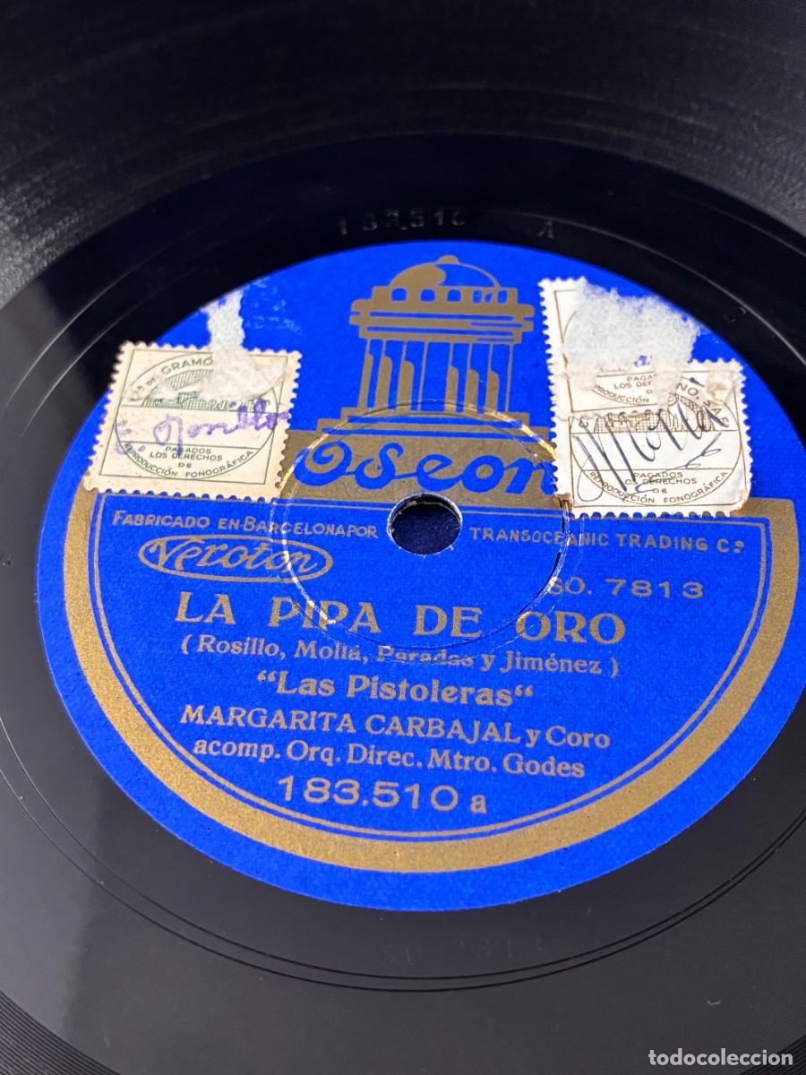 Discos de pizarra: Disco pizarra La pipa de oro - Las pistoleras / Las guardabarreras - Ode&oacute;n 183.510