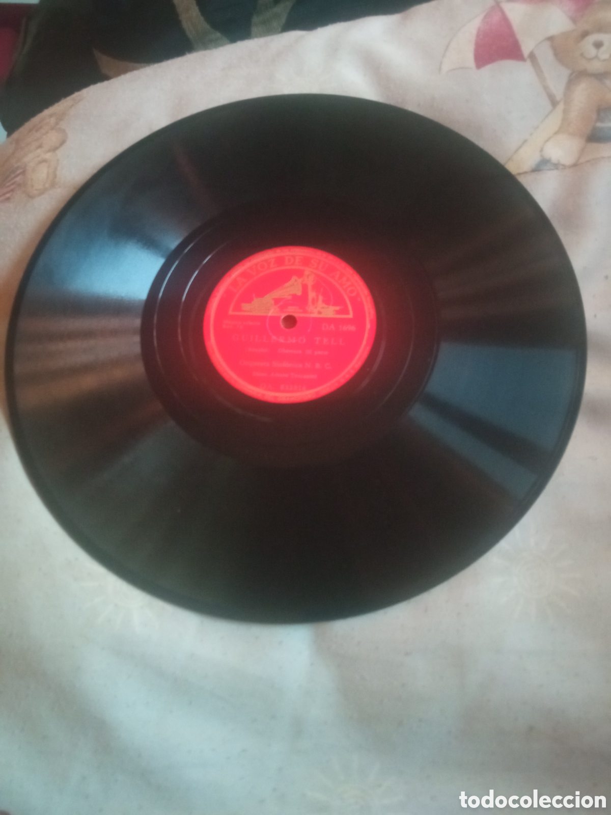 Discos de pizarra: Antiguo disco de pizarra, Guillermo Tell, Orquesta Sinf&oacute;nica N. B. C, Director Arturo Toscanini