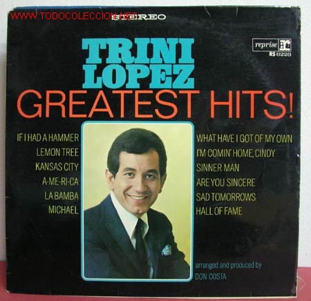 Discos de vinilo: TRINI LOPEZ (TRINI LOPEZ GREATEST HITS!) LP33 - Foto 1