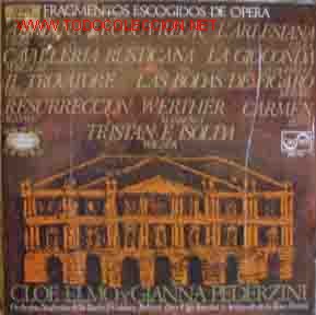 Discos de vinilo: FRAGMENTOS ESCOGIDOS DE OPERA : Cloe Elmo y Gianna Pederzini