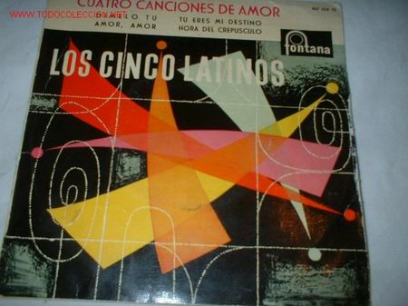 Discos de vinilo: ANTIGUO DISCO SINGLE -LOS CINCO LATINOS- A&Ntilde;O 1959.