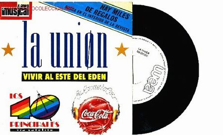 Discos de vinilo: LA UNION/LA DAMA SE ESCONDE  UN PROMO PARA 40 PRINCIPALES , COCA COLA Y EL GRAN MUSICAL ENVIO INCLUI