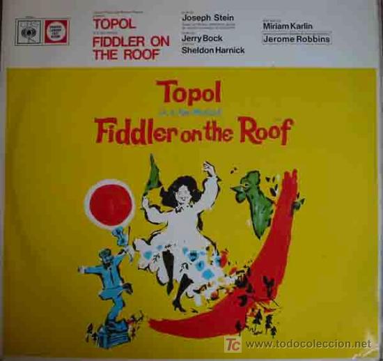 Dischi in vinile: TOPOL IN A NEW MUSICAL FIDDLER ON THE ROOF. 1967. CBS 70030