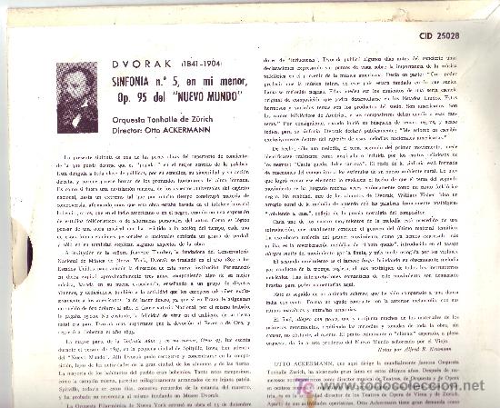 Discos de vinilo: DVORAK DISCO  LP DE 25CM 10 PULGADAS CID 25028 - Foto 2