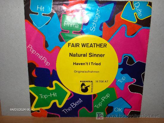Discos de vinilo: FAIRWEATHER ---- NATURAL SINNER - Foto 1