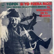 Discos de vinilo: EL VIOLNISTA EN EL TEJADO - TOPOL / SI YO FUERA RICO / BAILE DE LA BOTELLA (SINGLE DE 1972). Lote 3860681