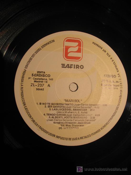 Discos de vinilo: MARISOL /  LP ZAFIRO 1978 - Foto 1