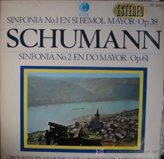 Dischi in vinile: SCHUMANN.SINFONIA N&ordm;1 EN SI BEMOL MAYOR,OP.38.SINFONIA N&ordm;2 EN DO MAYOR,OP.61.FILARMONICA DE LONDRES.