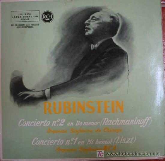 Dischi in vinile: RUBISTEIN:CONCIERTO N&ordm;2 EN DO MENOR(RACHMANINOFF)-CONCIERTO N&ordm;1 EN MI BEMOL (LISZT).