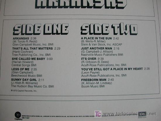 Discos de vinilo: Glen Campbell - Arkansas - LP - Foto 2