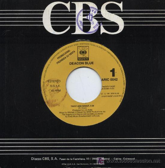 Discos de vinilo: DEACON BLUE / Twist and shout - Foto 1