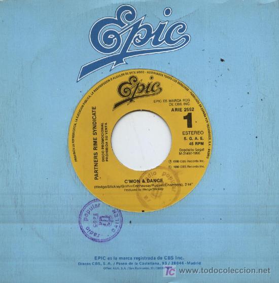 Discos de vinilo: PARTNERS RIME SYNDICATE / Cmon & dance - Foto 1