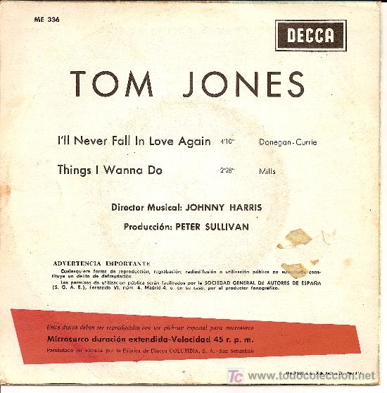Discos de vinilo: TOM JONES ( 3 SINGLES ) DECCA - Foto 3