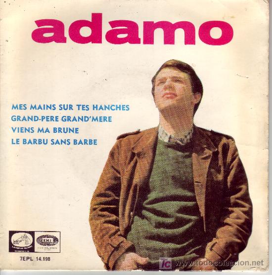 Discos de vinilo: ADAMO EP 1965 SPA MES MAINS SUR TES HANCHES - Foto 1