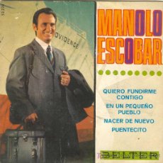 Discos de vinilo: UXV MANOLO ESCOBAR / QUIERO FUNDIRME CONTIGO Y 3 MAS / BELTER 1968 - 52.228 - SINGLE VINILO 45 RPM. Lote 27580703