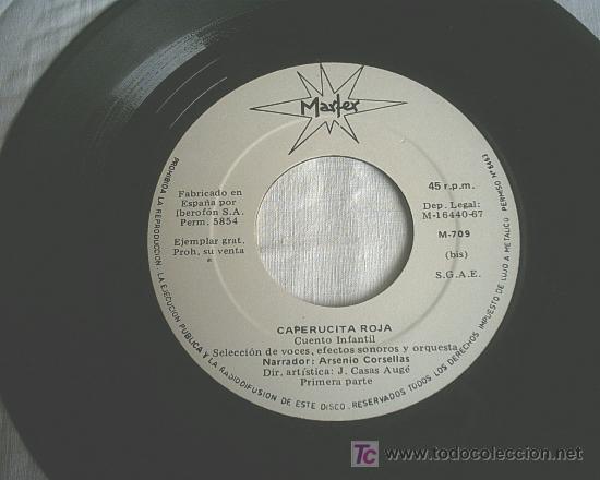 Discos de vinilo: CUENTO - CAPERUCITA ROJA - Foto 1