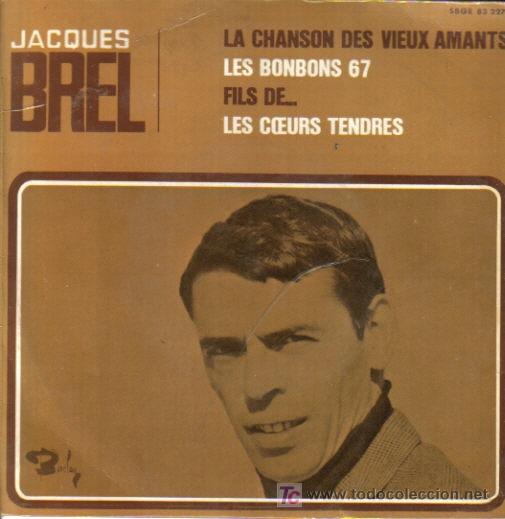 Discos de vinilo: JACQUES BREL-LA CHANSON DES VIEUX AMANTS + 3 EP VINILO RARO EDITADO POR BARCLAY EN 1967