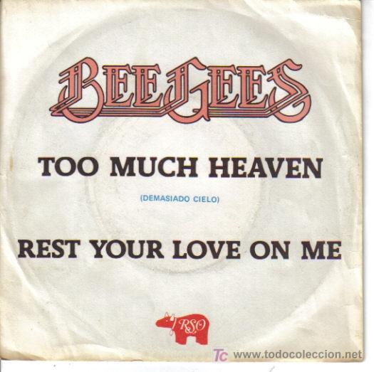 Discos de vinilo: BEE GEES-TOO MUCH HEAVEN + REST YOUR LOVE ON ME SINGLE VINILO PROMOCIONAL EDITADO POR RSO EN 1979
