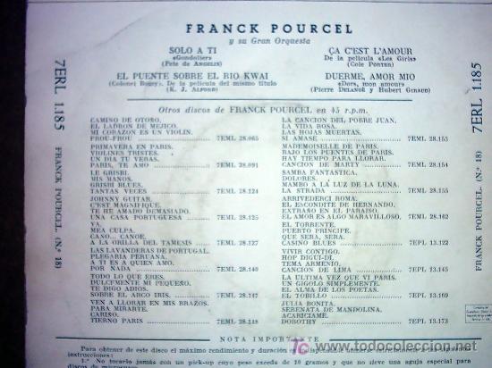 Discos de vinilo: FRANCK POURCEL - Foto 2