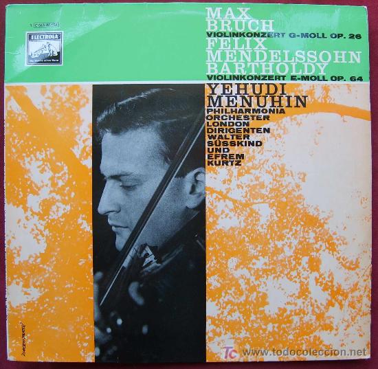 Discos de vinilo: EMI ELEKTROLA - BRUCH/MENDELSSOHN - CONCIERTOS DE VIOLIN - MENUHIN / LSO-KURZ