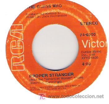 Discos de vinilo: THE GUESS WHO - PROPPER STRANGER / NO MORE - Foto 1