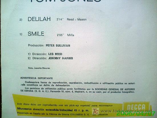 Discos de vinilo: TOM JONES - Foto 2