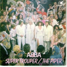 Discos de vinilo: ABBA - SUPERTROUPER / THE PIPPER. Lote 19480220