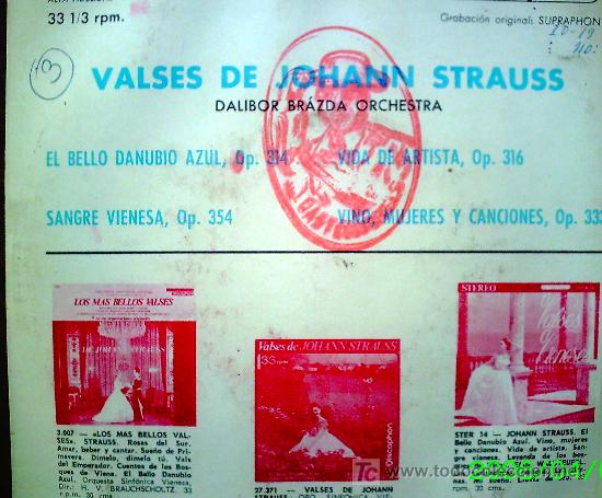 Discos de vinilo: VALSES DE JOHANN STRAUSS - Foto 2