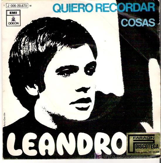 Discos de vinilo: LEANDRO QUIERO RECORDAR / COSAS - Foto 1