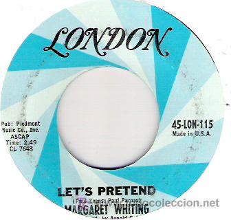 Discos de vinilo: MARGARET WHITING - LET`S PRETEND / I ALMOST CALLED YOUR NAME - Foto 1
