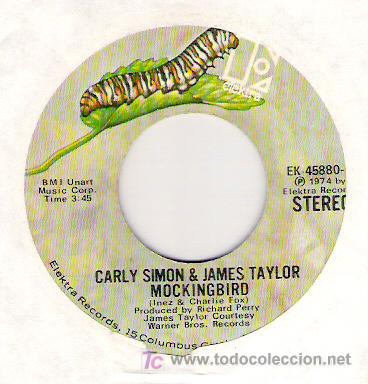 Discos de vinilo: CARLY SIMON & JAMES TAYLOR - MOCKINGBIRD / GROWN UP - Foto 1