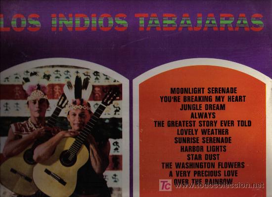 Discos de vinilo: lp LOS INDIOS TABAJARAS - MOONLIGHT SERENADE, ALWAYS, OVER THE RAINBOW... - Foto 1