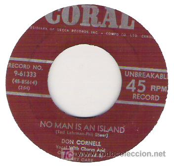 Discos de vinilo: don cornell - no man an island / athena - Foto 1