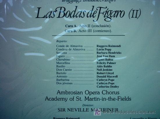 Discos de vinilo: LA GRAN OPERA LAS BODAS DE FIGARO ( I I ) - Foto 2