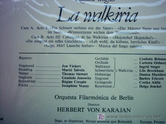 Discos de vinilo: LA GRAN OPERA LA WALKIRIA - DISCO VINILO LP - Foto 2