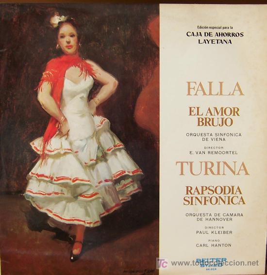 Discos de vinilo: Falla - Turina- El amor brujo, Rapsodia sinf&oacute;nica - Foto 1