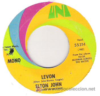 Discos de vinilo: ELTHON JHON - LEVON / GOODBYE - Foto 1