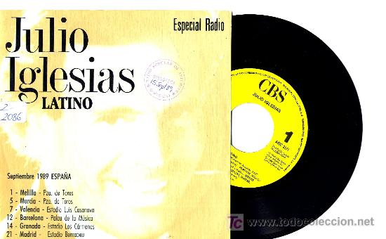 Discos de vinil: JULIO IGLESIAS  SINGLE PROMO RADIO