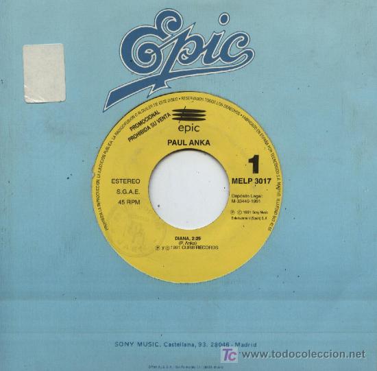 Discos de vinilo: Paul Anka  -  Diana - Foto 1
