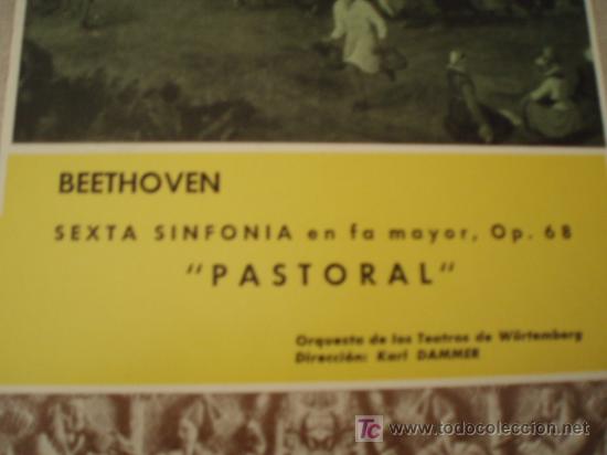 Discos de vinilo: LP  BEETHOVEN. Pastoral. A&ntilde;o 1959 - Foto 2