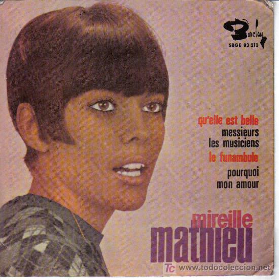 Discos de vinilo: MIREILLE MATHIEU-QU&acute;ELLE EST BELLE + 3 EP VINILO EDITA COLUMBIA EN 1966 PROMO
